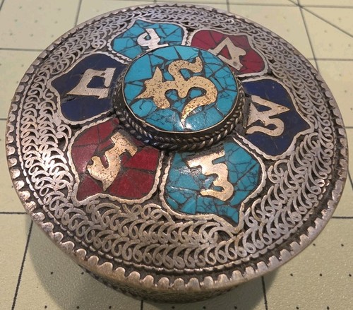 Vintage silver trinket - , box