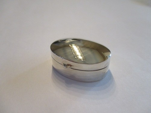Sterling silver pill - box, oval