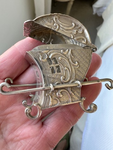 Vintage silver palanquin curio - palanquin,